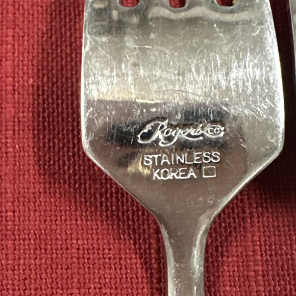 Lot of 12 Rogers Stainless Flatware Bamboo Style Pattern Korea Mid Century - Picture 5 of 16